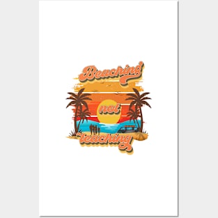 Beaching not learning Retro quote groovy teacher vacation Posters and Art